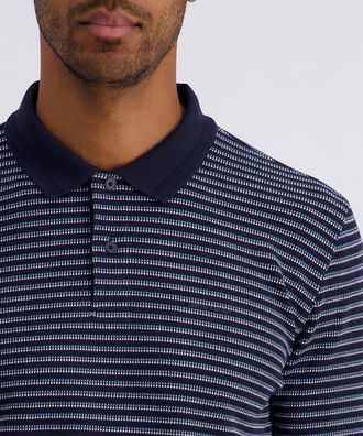 Pierre Cardin Langarm-Poloshirt PIERRE CARDIN, Herren, Gr. XXL, salute, Piqu&eacute;, Obermaterial: 46% Baumwolle, 46% Polyester, 8% Elasthan, gestreift, normal normal, oh