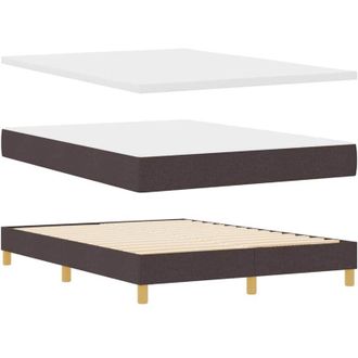vidaXL Cama Tipo Box Spring Marr&oacute;n Oscuro Y Blanco 160 X 200 Cm Tela Vidaxl