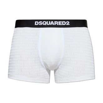 Dsquared2 Bottoms, male, White, Size: XS Cotton Boxers With Monogram