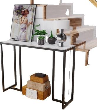 OEM Mesa Consola, Dise&ntilde;o Moderno Y Elegante, Piedra Sinterizada Duradera, Blanco Y Negro