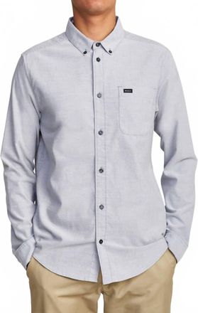 Rvca Thatll Do Stretch Long Sleeve Woven Shirt In Pavement
