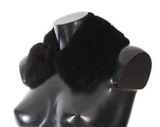Dolce & Gabbana Womens Black Mink Fur Shoulder Collar Scarf