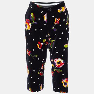 Moschino Moschino Cheap and Chic Black Printed Velvet Capri Pants M