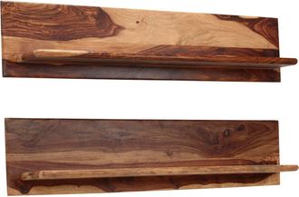 vidaXL Estantes De Pared 2 Uds Madera Maciza De Acacia 118x26x20 Cm Vidaxl