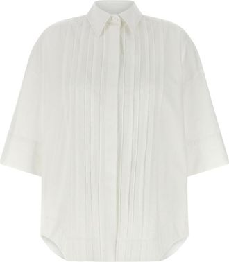 Parosh White Oversized Pleated Shirt