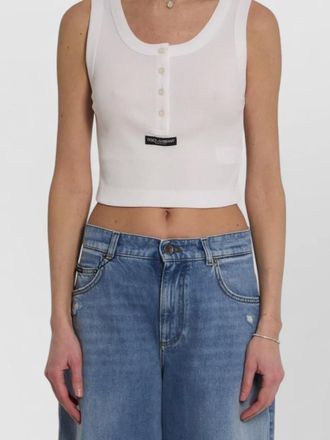 Dolce & Gabbana ribbed cotton cropped tank top