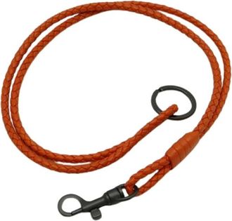 Bottega Veneta Pre-owned Accessories, female, Orange, Size: ONE SIZE Pre-owned Intrecciato Neck Strap