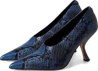 Michael Kors Luna High Pump High Womens Heels Chambray : 6 M, Leather/Rubber