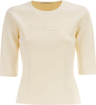 Max Mara Mxpaustero Kurzarmoberteil mit gesticktem Logo