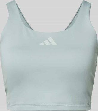 adidas Slim Fit Sport BH mit Logo-Print in Mint, Gr&ouml;&szlig;e XL