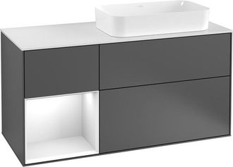 Villeroy & Boch Villeroy&boch - Finion, Muebles De Ba&ntilde;o, 1200 X 603 X 501 Mm, Angular, Con Estanter&iacute;a (iluminada), Modelo Suspendido, En Madera, Lavabo A La Derecha, 
