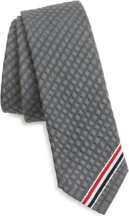 Thom Browne Classic Stripe Wool Tie in Light Grey at Nordstrom