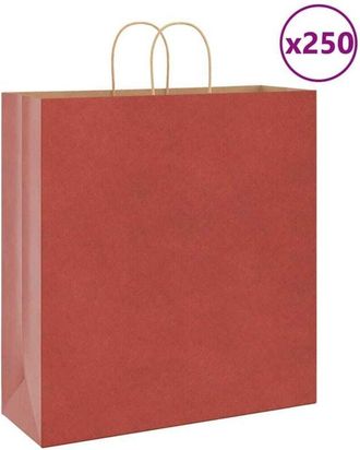 vidaXL Bolsas De Papel Con Asas 250 Uds Rojo 45x17x48 Cm Vidaxl