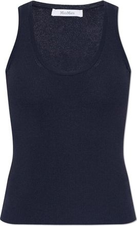 Max Mara Editta Top - Dames - Tops zonder mouwen - Blauw - S - Polyester - Tops