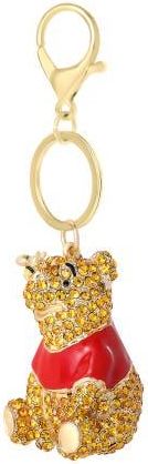 Disney Winnie the Pooh Crystal Pav&eacute; Crystal Bag Charm Keychain, Officially Licensed in Orange at Nordstrom