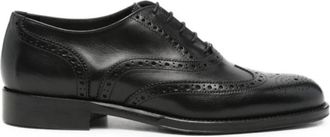 Corneliani Veterschoenen met brogue-details - Heren - Schoenen - Zwart - Maat: 42 1/2 EU Zijde