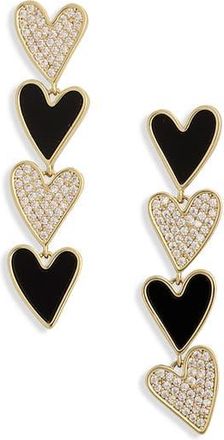 Eye Candy Los Angeles Frances Hearts Drop Earrings in Gold at Nordstrom Rack