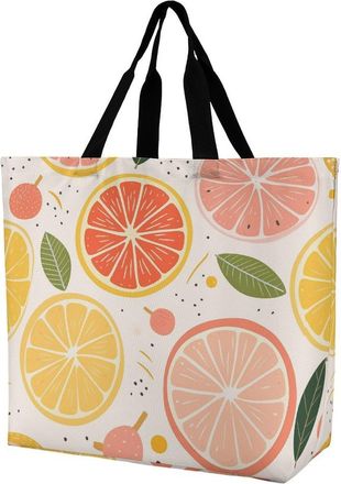Generic Colorful Fruit Print Shoulder Bag Waterproof Shopping Bag Eco Friendly Handbags For Ladies Beach Travel