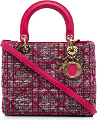 Dior Pink Tweed Medium Lady Dior