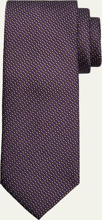 Brioni Mens Silk and Cotton Micro Jacquard Tie