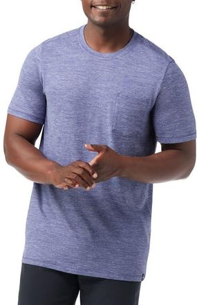 Smartwool Merino Wool Blend Pocket T-Shirt in Nightfall Blue Heather at Nordstrom, Size Xx-Large