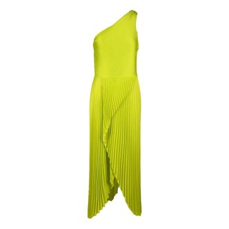 Simona Corsellini Party Dresses, female, Green, Size: M Long Pleated Dress