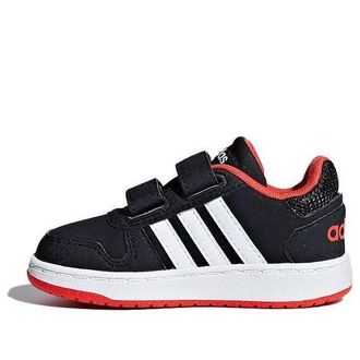 adidas (TD) adidas Hoops 2.0 Black White Red B75965