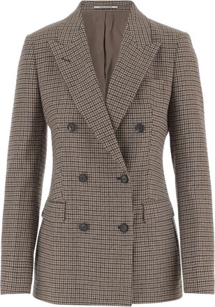 Tagliatore Multicolor Wool-Blend Checked Double-Breasted Blazer