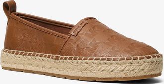 Michael Kors Elias Logo Embossed Leather Espadrille