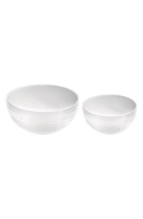 Staub 2-Piece Ceramic Nested Mixing Bowl Set in White at Nordstrom
