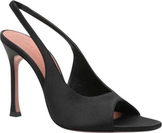 Amina Muaddi Black Alexa Slingback Heels