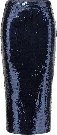 Rotate Sequin Pencil Rok - Dames - Kokerrokken - Blauw - XS - Polyester - Rokken