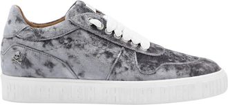 Philipp Plein Velvet Hurricane Lo-Top Sneakers - Dames - Sneakers - Grijs - 35 EU - Leer - Schoenen
