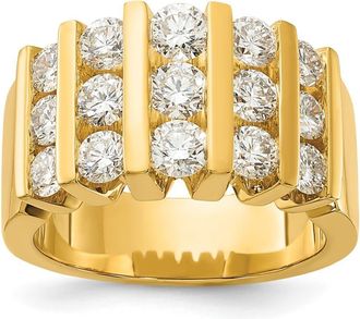 Diamond2Deal 14k Yellow Gold Lab Grown Diamond Wedding Band Ring 2Ct Clarity- VS Color- G-H