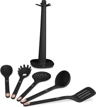 Berlinger Haus Set de 6 utensilios de cocina nylon y silicona negro y oro rosa