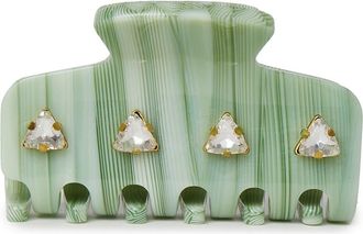 Lele Sadoughi Mini Crystal Jaw Clip in Sage at Nordstrom
