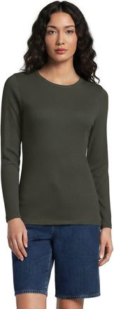 Lands End Long Sleeve Micro Rib T-Shirt in Forest Moss at Nordstrom, Size X-Large