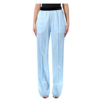 Tom Ford Broeken, Dames, Blauw, S, Satijn, Stretch Zijden Satijnen PJ Broek