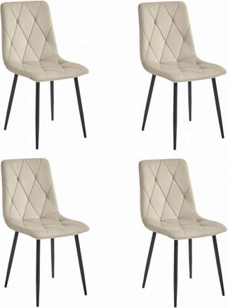 OEM Silla Libra - Terciopelo Beige Fresco / Patas Negras X 4