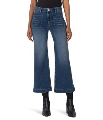 Kut from the Kloth Womens Meg High Rise Wide Leg W Patch Pockets Reg Hem, Dandle, 10