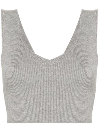 Twin-Set ribbed crop top - Grey
