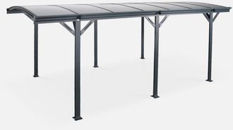 Sweeek Cochera Con Techo De Aluminio Y Policarbonato De 15m&sup2;