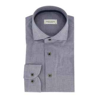 Profuomo Heren, Overhemden, Blauw, Maat: 3XL Flanel