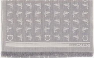 Ferragamo Woln sjaal met patroonontwerp