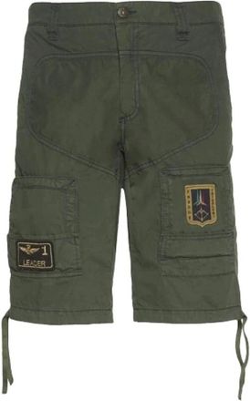 Aeronautica Pilotstijl Katoenen Shorts - Heren - Korte Broeken - Groen - S - Katoen - Korte Broeken