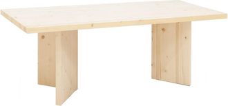 Deco Wood Mesa de centro de madera maciza en tono natural de 120x50cm