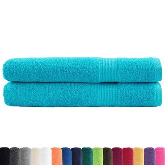 Berkfield Home Premium Towels SOLUND 2 pcs Turquoise 100x200 cm 600 gsm
