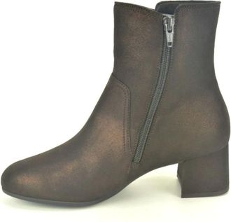 Gabor Glans Nubuc Botje 3cm - Dames - Laarzen met Hak - Bruin - 35 1/2 EU - Schoenen