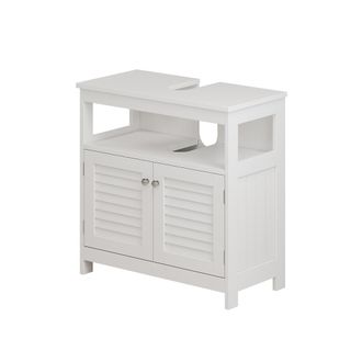 Vicco Mueble Bajo Lavabo Riad, Blanco, 60 X 60 Cm Con 2 Puertas Y Compartimento Abierto