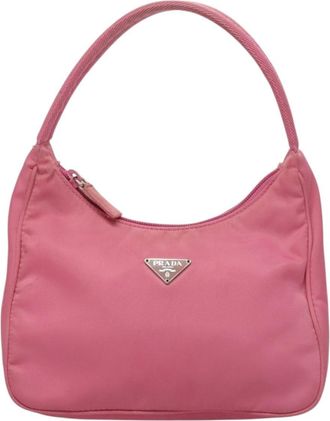 Prada Hobo Tessuto Pink Nylon Handbag (Pre-Owned)